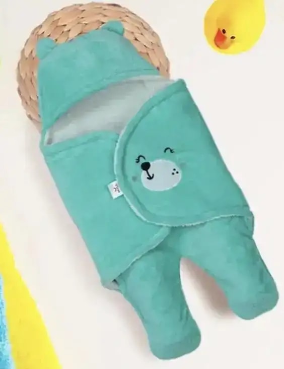 Baby Wrapper for New Born | Baby Swaddling Wrapper | 4-in-1 All Season AC Blanket cum Sleeping Bag for Baby 0-6 Months - Light Pink & Mint Green