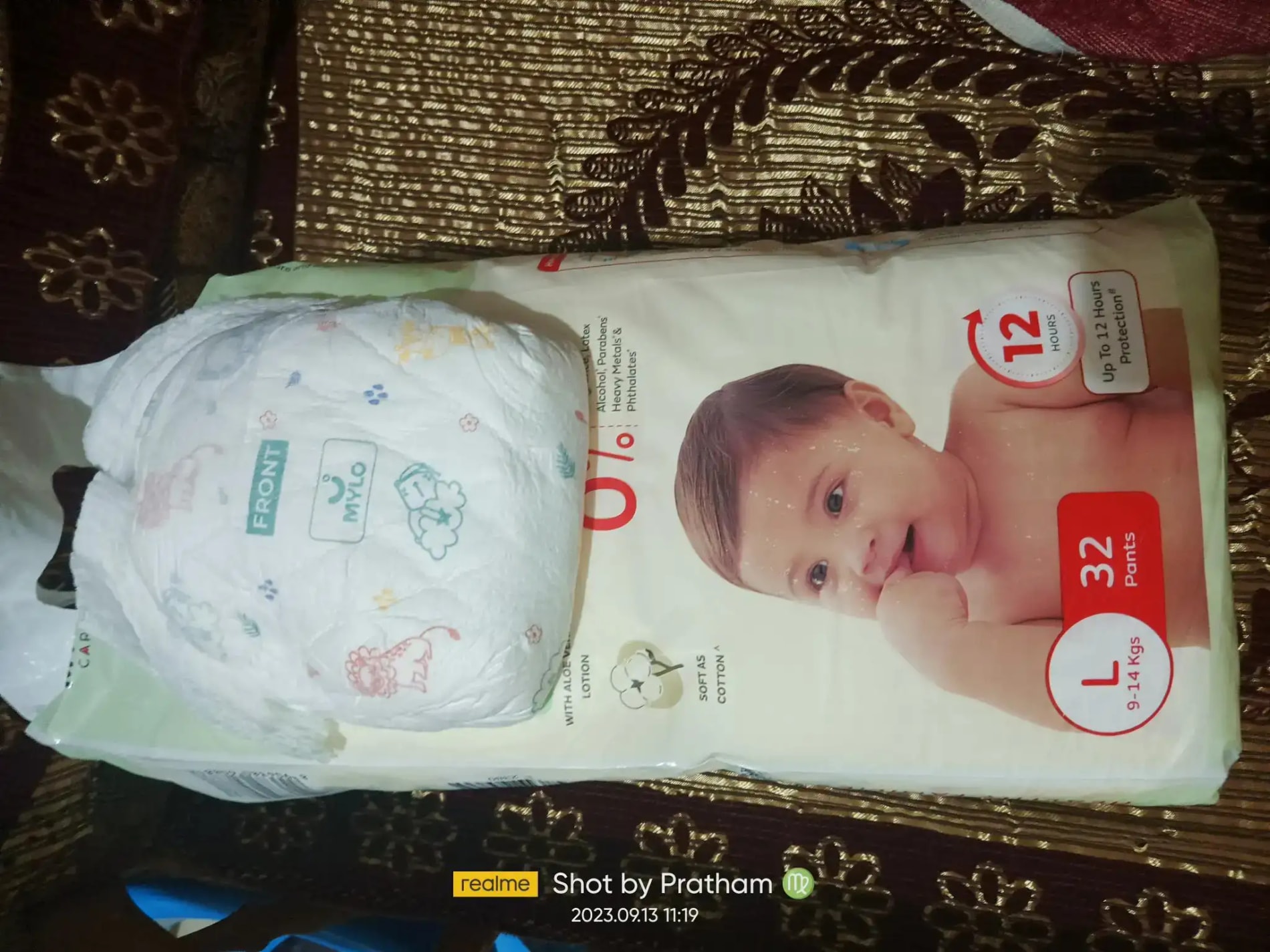 Mylo Baby New Born Diaper Pants | Up to 5Kgs | with Wetness Indicator | 92 Count