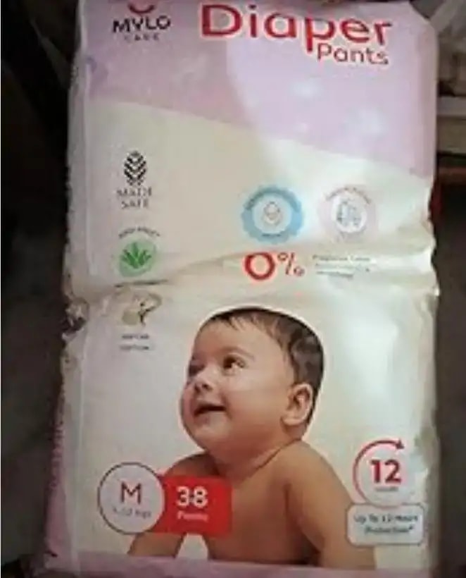 Mylo Baby New Born Diaper Pants | Up to 5Kgs | with Wetness Indicator | 92 Count