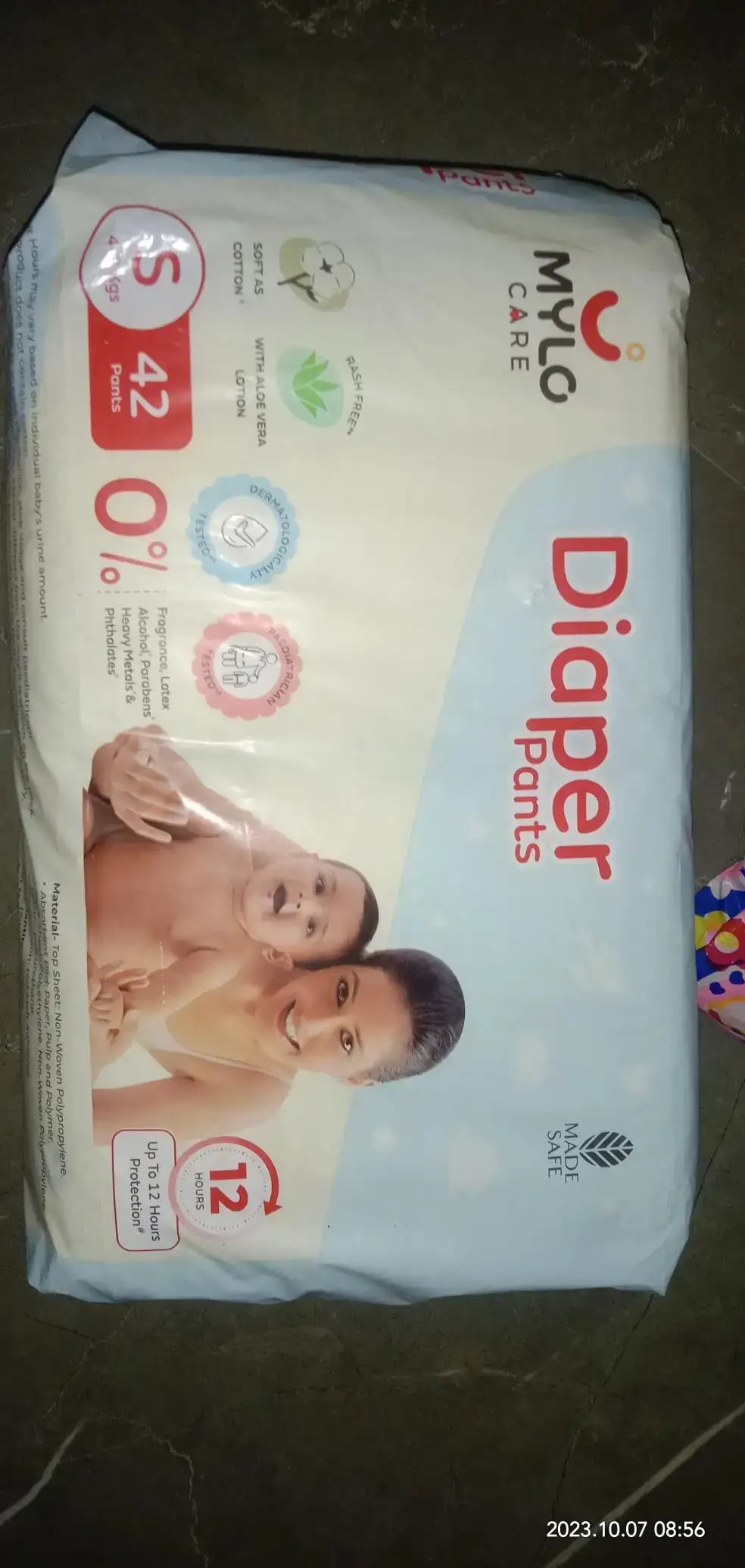 Mylo Baby New Born Diaper Pants | Up to 5Kgs | with Wetness Indicator | 92 Count