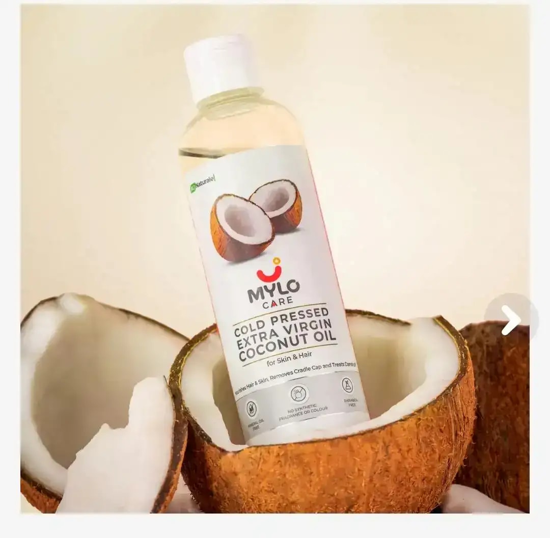 Cold Pressed Extra Virgin Coconut Oil for Skin & Hair - Nourishes Skin Deeply | Reduces Dandruff | Strengthens Hair | Soothes Baby's Rashes - 200 ml