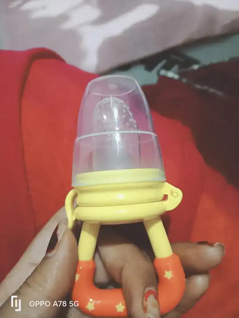 Feels Natural Ultra Soft Fruit & Food Nibbler- Pink | Convenient to Introduce Fruits & Veggies to Baby | Ultra-soft Silicone Mesh for Easy Chewing | Easy One Snap Filling | Helps Relieve Teething Discomfort