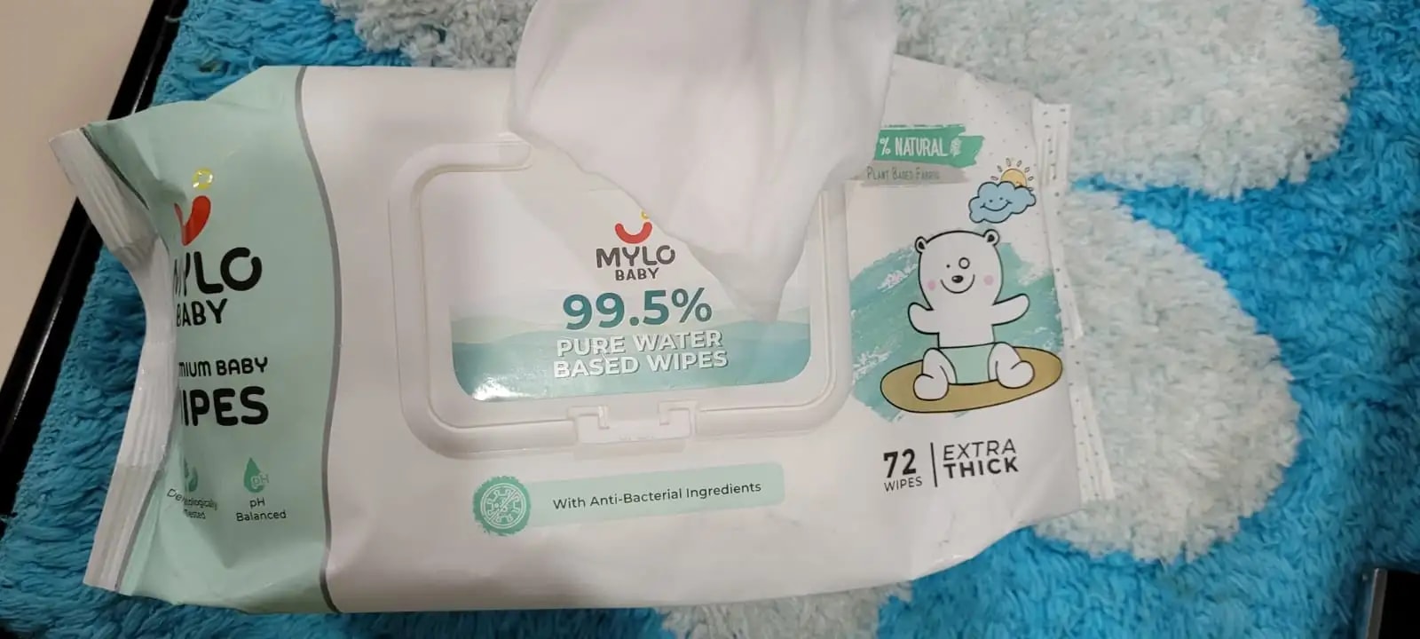 Gentle Baby Wipes With Lid - Organic Coconut Oil, Neem, Aloe Vera and Vitamin E | 98% Pure Water | Dermatologically Tested (Pack of 6) - 72 Wipes Per Pack