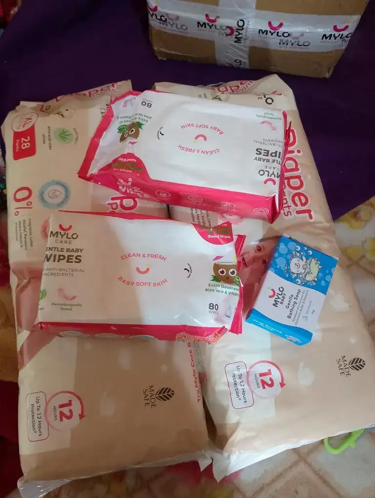 Monthly Diapering Super Saver Combo - Baby Diaper Pants Small (S) - (84 count) + Baby Wipes (Pack of 2)