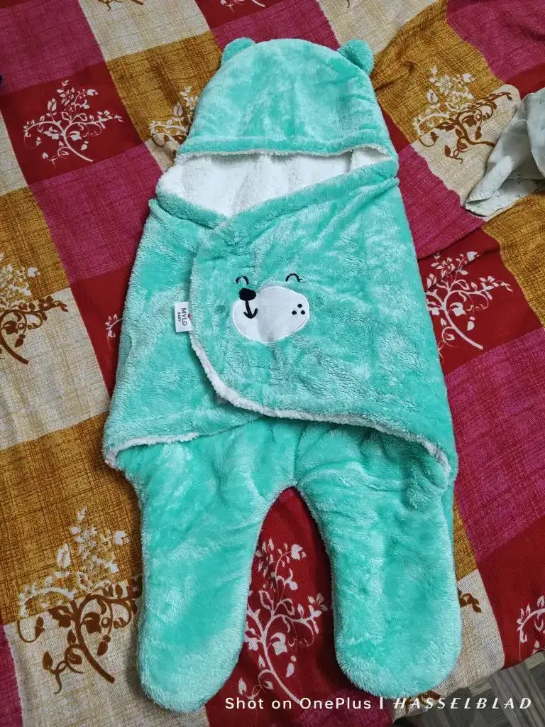 Baby Wrapper for New Born | Baby Swaddling Wrapper | 4-in-1 All Season AC Blanket cum Sleeping Bag for Baby 0-6 Months - Light Pink & Mint Green