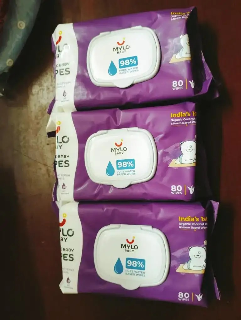 Gentle Baby Wipes With Lid - Organic Coconut Oil, Neem, Aloe Vera and Vitamin E | 98% Pure Water | Dermatologically Tested (Pack of 6) - 72 Wipes Per Pack