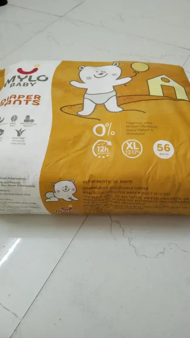 Mylo Baby New Born Diaper Pants | Up to 5Kgs | with Wetness Indicator | 92 Count