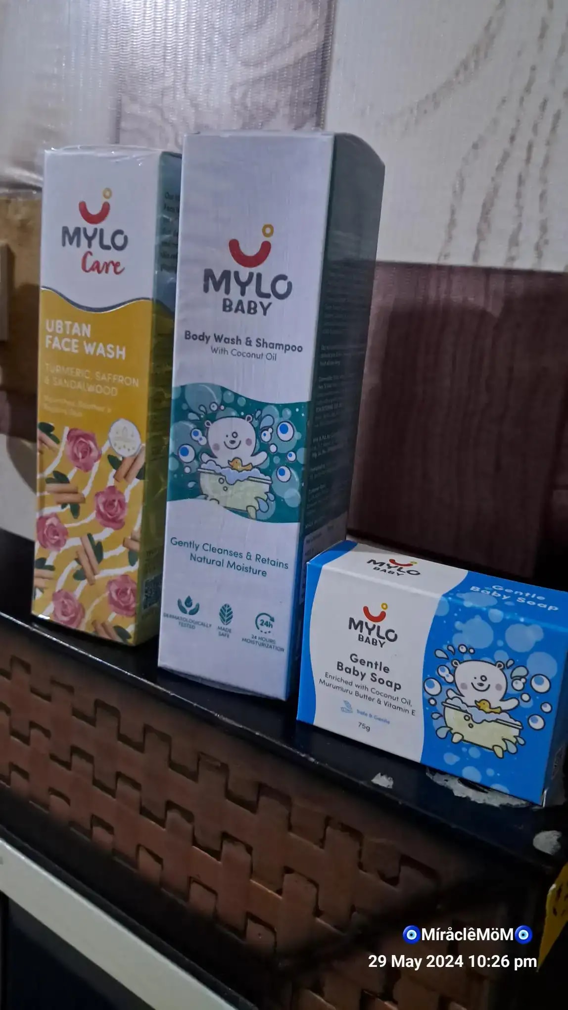 Mylo Baby Soap 75g - For 0-3 years with Vitamin E, Murumuru Butter, Jojoba Oil & Coconut Oil  - Pack of 3
