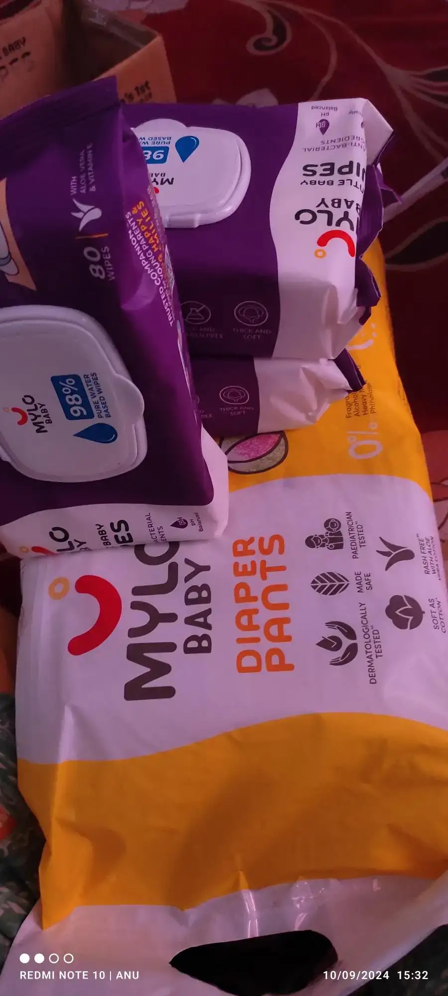 Mylo Baby New Born Diaper Pants | Up to 5Kgs | with Wetness Indicator | 92 Count