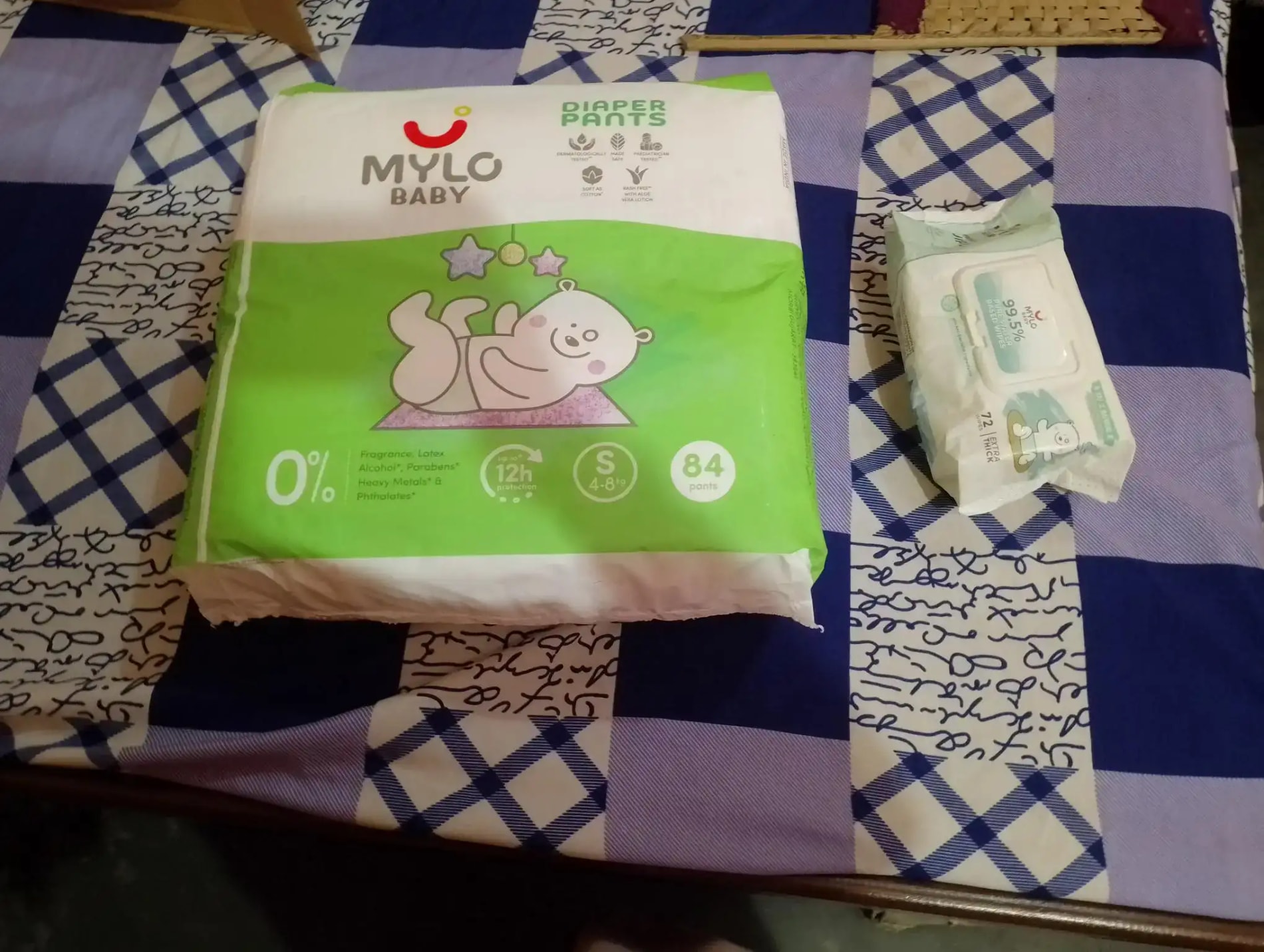 Mylo Baby New Born Diaper Pants | Up to 5Kgs | with Wetness Indicator | 92 Count