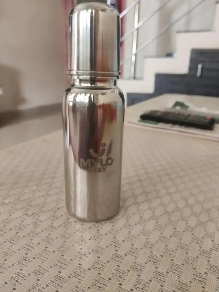 Stainless Steel Feeding Bottle | BPA Free | Anti-Colic | 100% Food Grade | Feels Natural Baby Bottle | Non-toxic Rust Free - 140 ml
