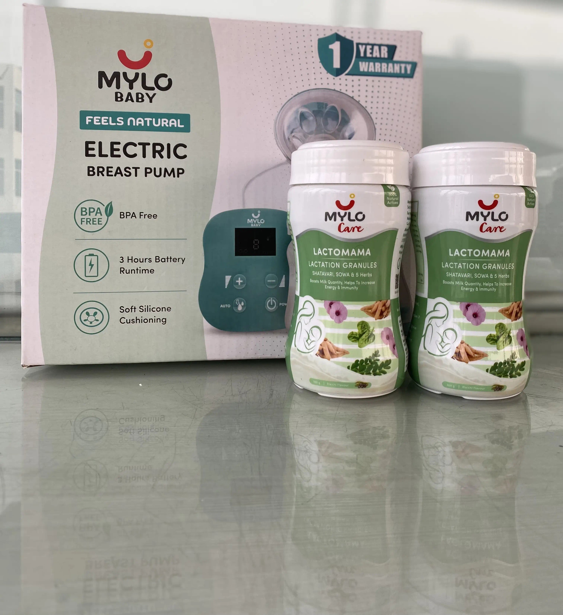 Mylo LactoMama ™ | With Shatavari, Sowa & 5 herbs | Natural Supplement for Boosting Breast Milk | 100% Natural Ingredients | 300g | Pack of 2 | Elaichi