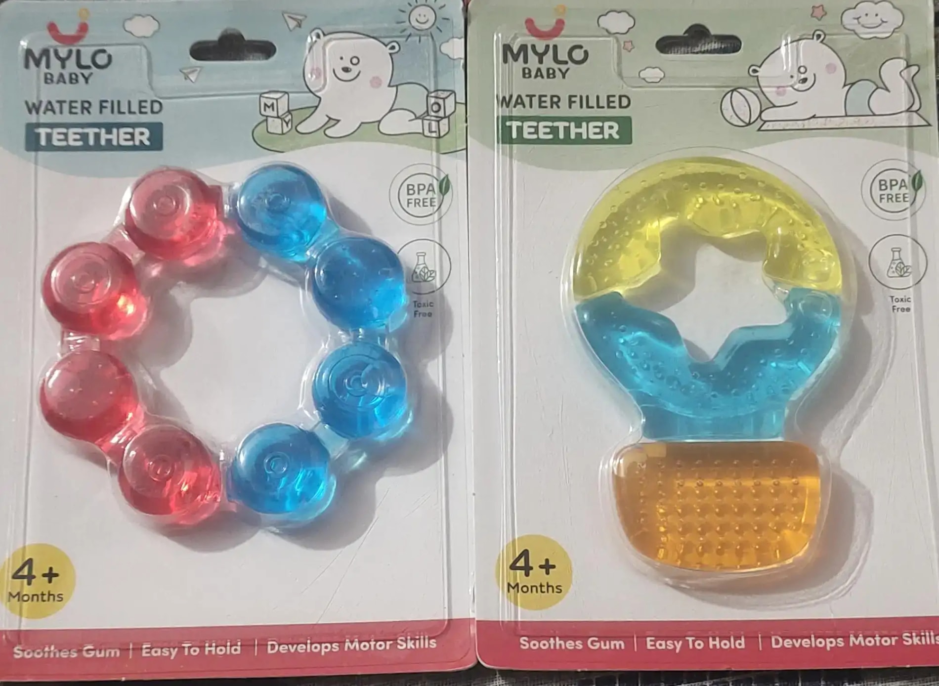 Teether for Kids | Relieves Sore Teething Gums | BPA Free, Food Grade & Non Toxic | ISI Marked | Easy to Hold | Pack of 4 - 2 Ring + 2 Hot Air Balloon