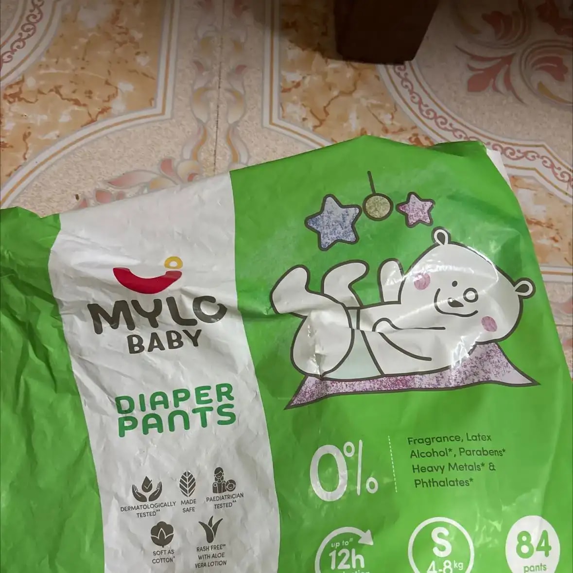 Monthly Diapering Super Saver Combo - Baby Diaper Pants Small (S) - (84 count) + Baby Wipes (Pack of 2)