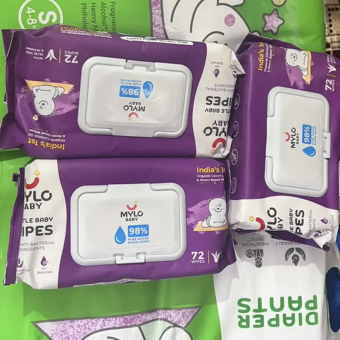 Mylo Baby New Born Diaper Pants | Up to 5Kgs | with Wetness Indicator | 92 Count