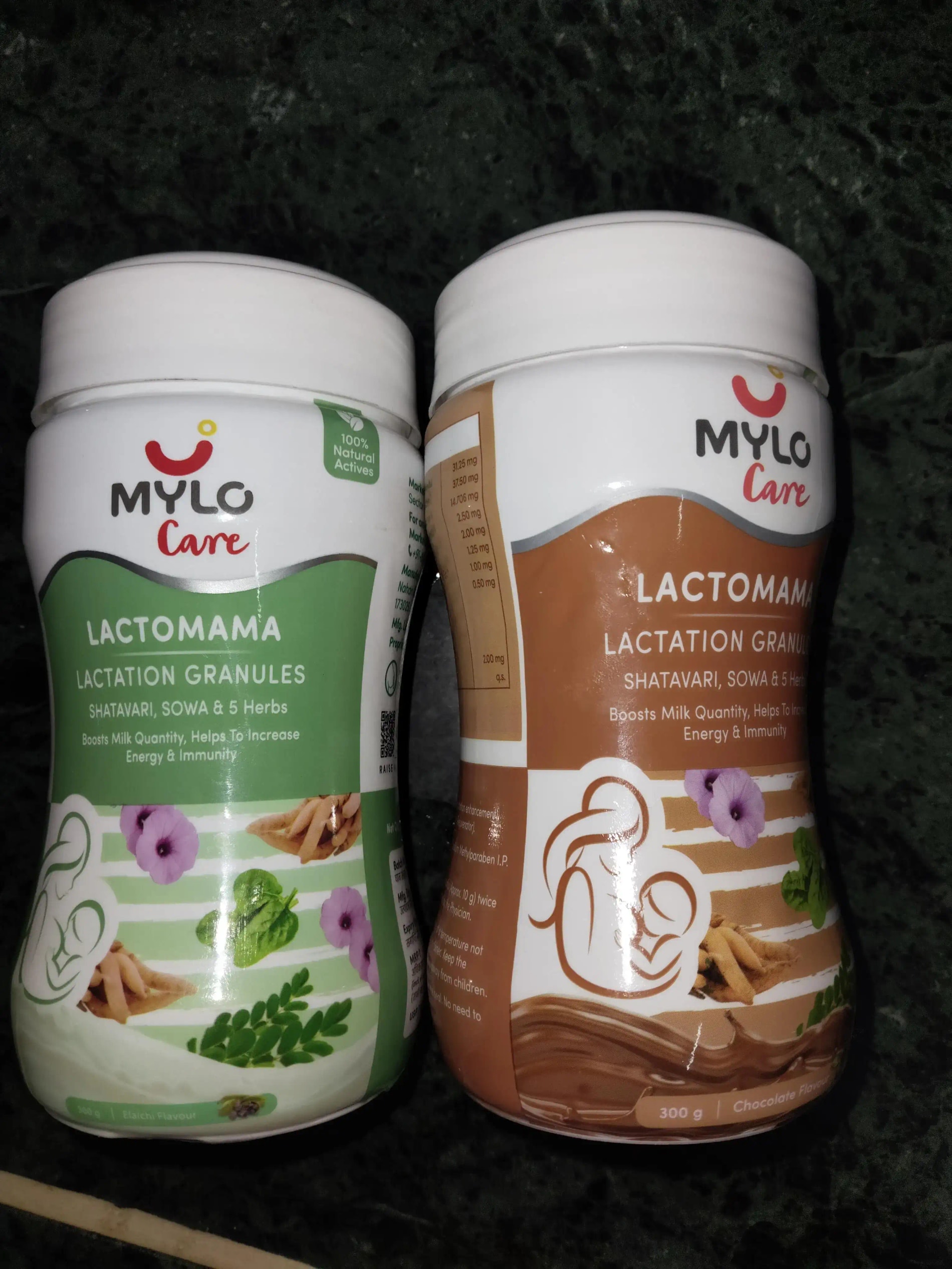 Mylo LactoMama ™ | With Shatavari, Sowa & 5 herbs | Natural Supplement for Boosting Breast Milk | 100% Natural Ingredients | 300g | Pack of 2 | Elaichi