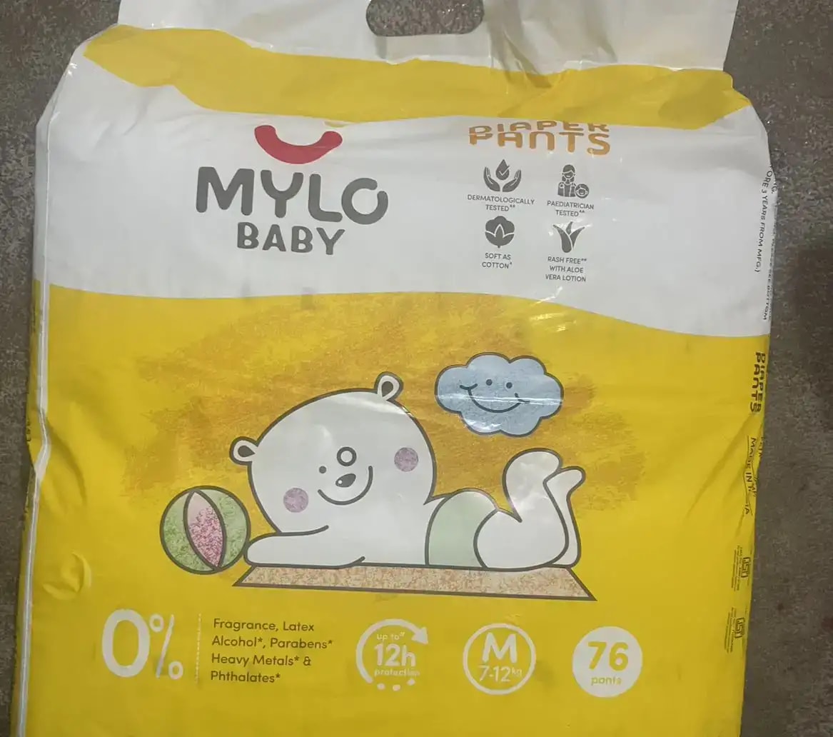 Mylo Baby New Born Diaper Pants | Up to 5Kgs | with Wetness Indicator | 92 Count