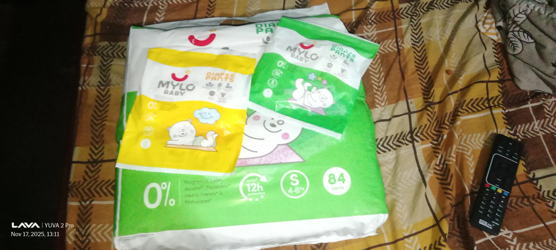 Mylo Baby New Born Diaper Pants | Up to 5Kgs | with Wetness Indicator | 92 Count