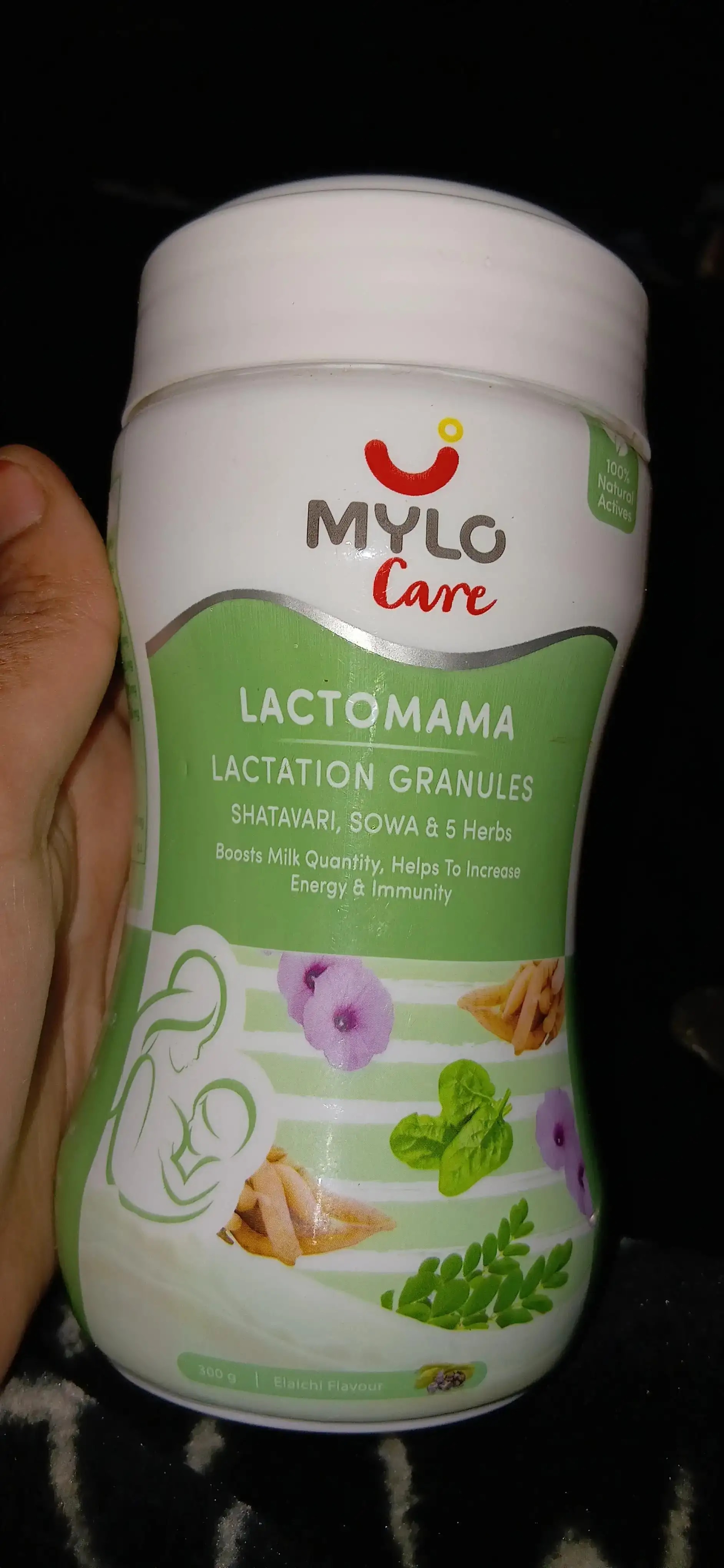 Mylo LactoMama ™ | With Shatavari, Sowa & 5 herbs | Natural Supplement for Boosting Breast Milk | 100% Natural Ingredients | 300g | Pack of 2 | Elaichi