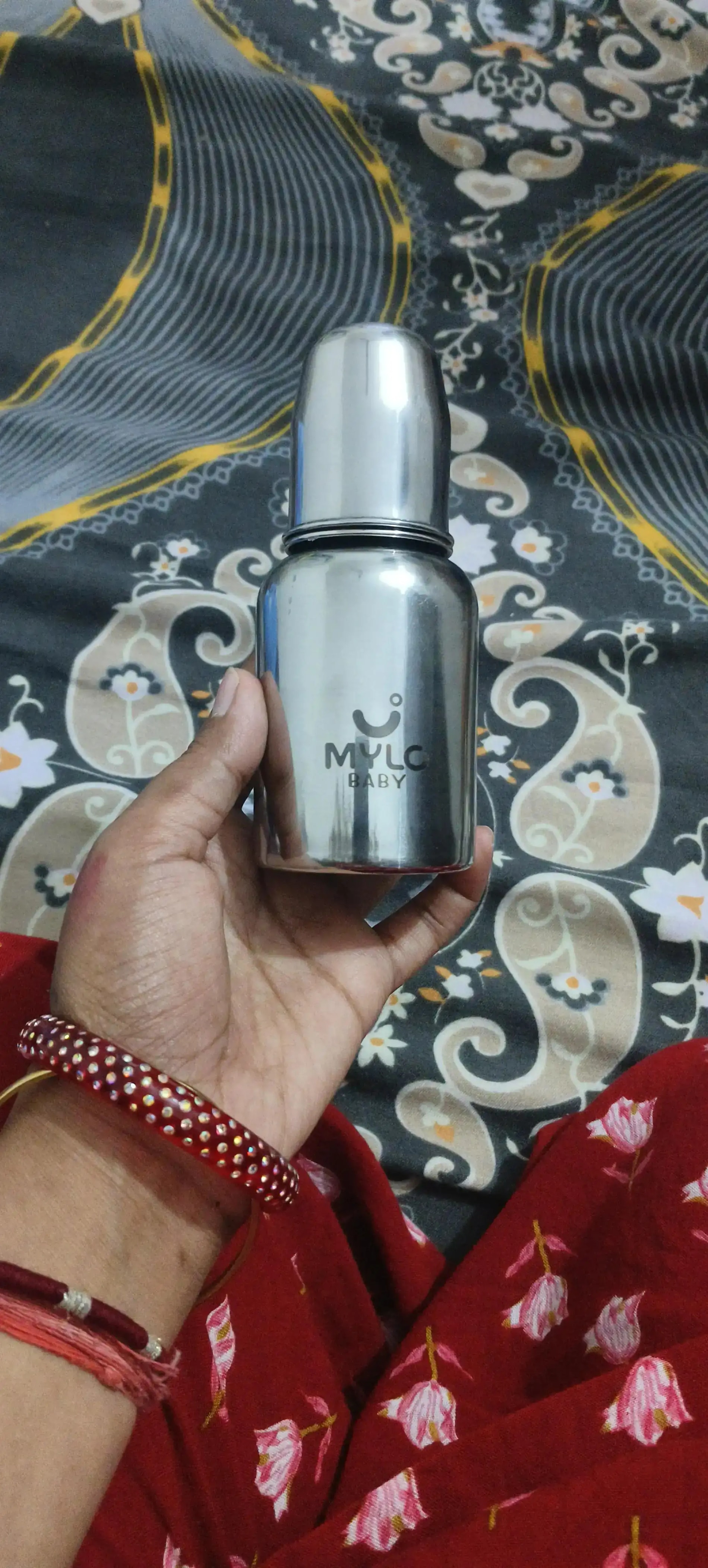 Stainless Steel Feeding Bottle | BPA Free | Anti-Colic | 100% Food Grade | Feels Natural Baby Bottle | Non-toxic Rust Free - 140 ml