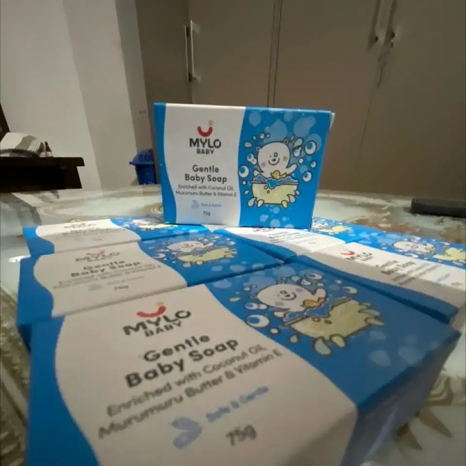 Mylo Baby Soap 75g - For 0-3 years with Vitamin E, Murumuru Butter, Jojoba Oil & Coconut Oil  - Pack of 3
