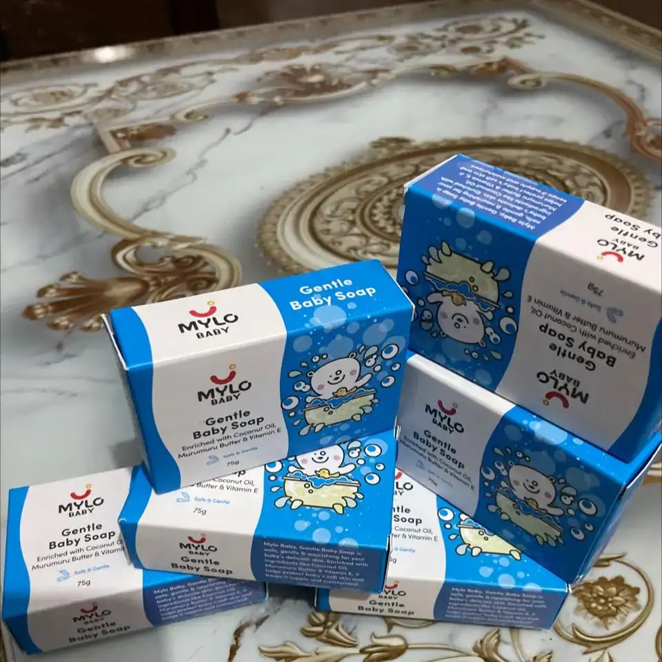 Mylo Baby Soap 75g - For 0-3 years with Vitamin E, Murumuru Butter, Jojoba Oil & Coconut Oil  - Pack of 3
