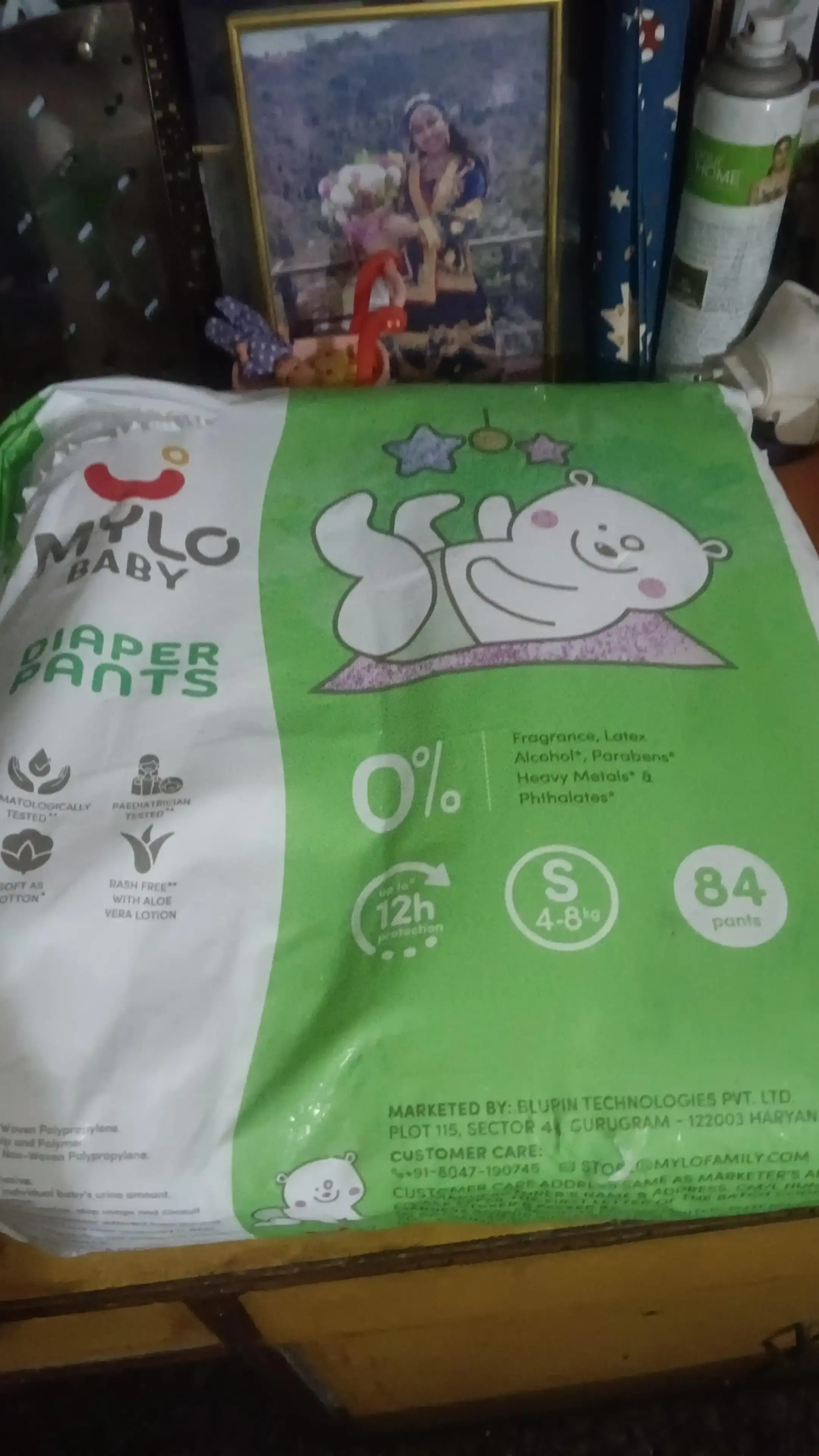 Mylo Baby New Born Diaper Pants | Up to 5Kgs | with Wetness Indicator | 92 Count