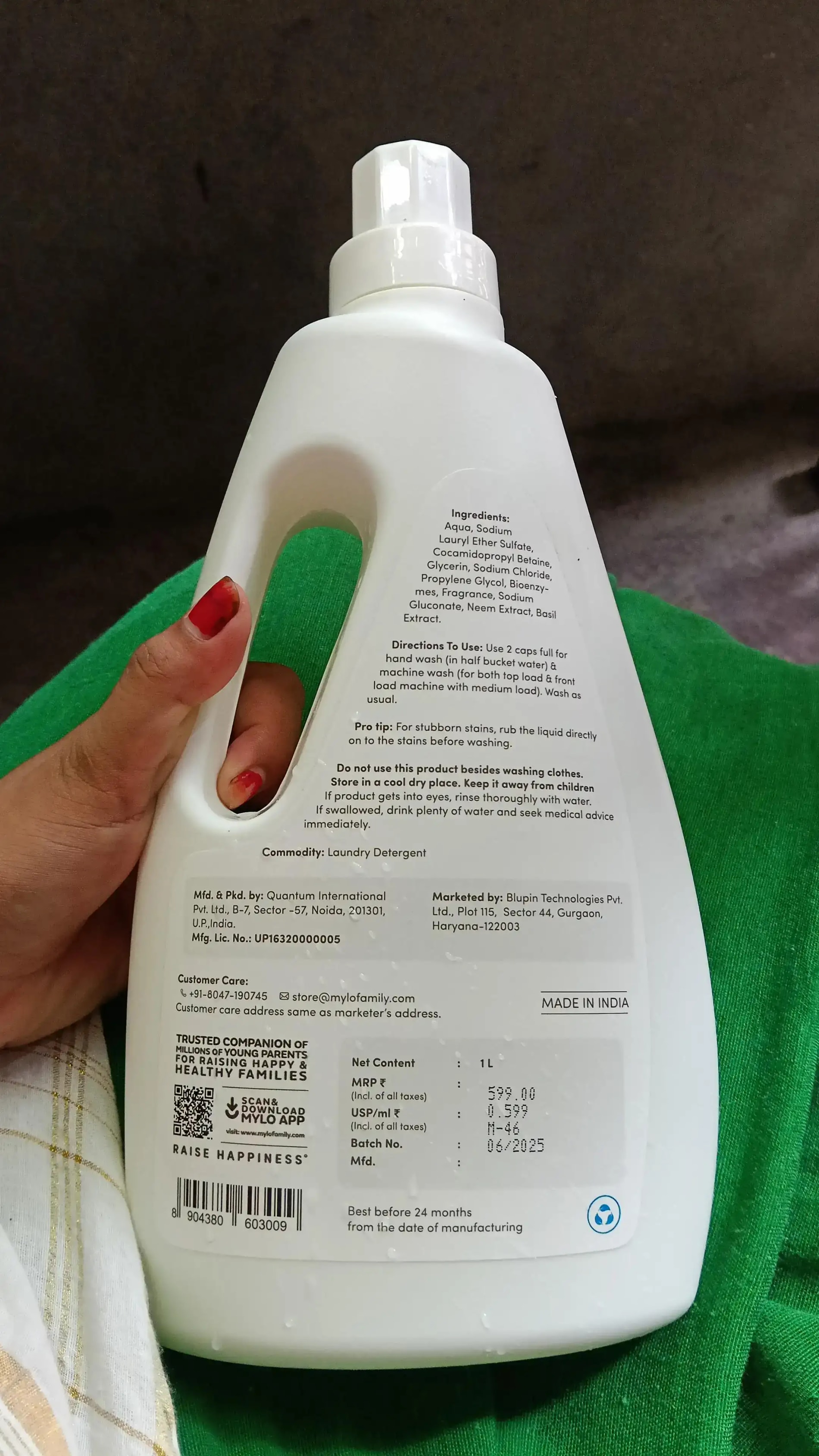 Baby Safe Liquid Detergent for Baby Clothes | Tough on stains | Gentle on clothes | Keeps Color & Softness Intact | Suitable for Front & Top Load Washing Machine | 1 litre - Pack of 2