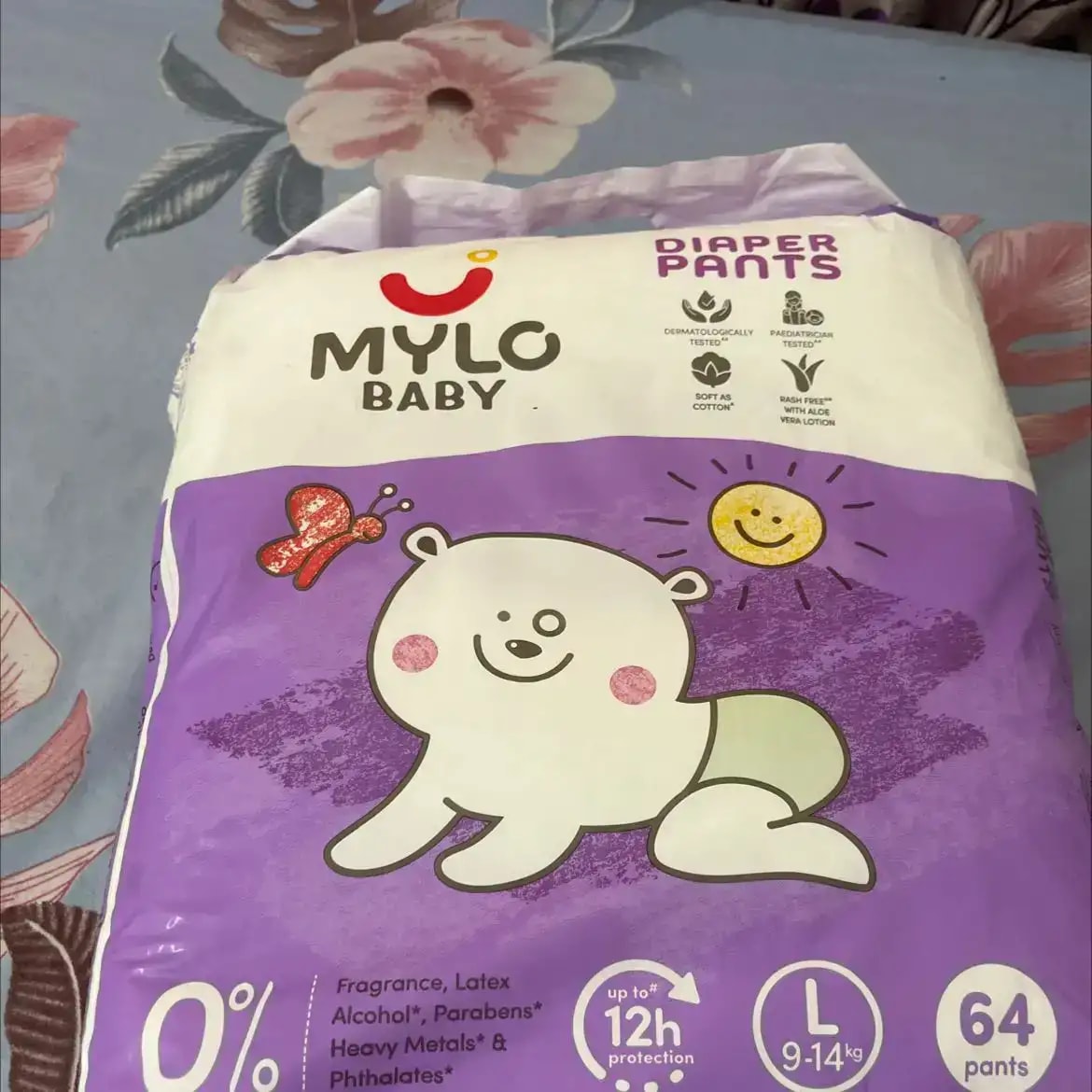 Mylo Baby New Born Diaper Pants | Up to 5Kgs | with Wetness Indicator | 92 Count