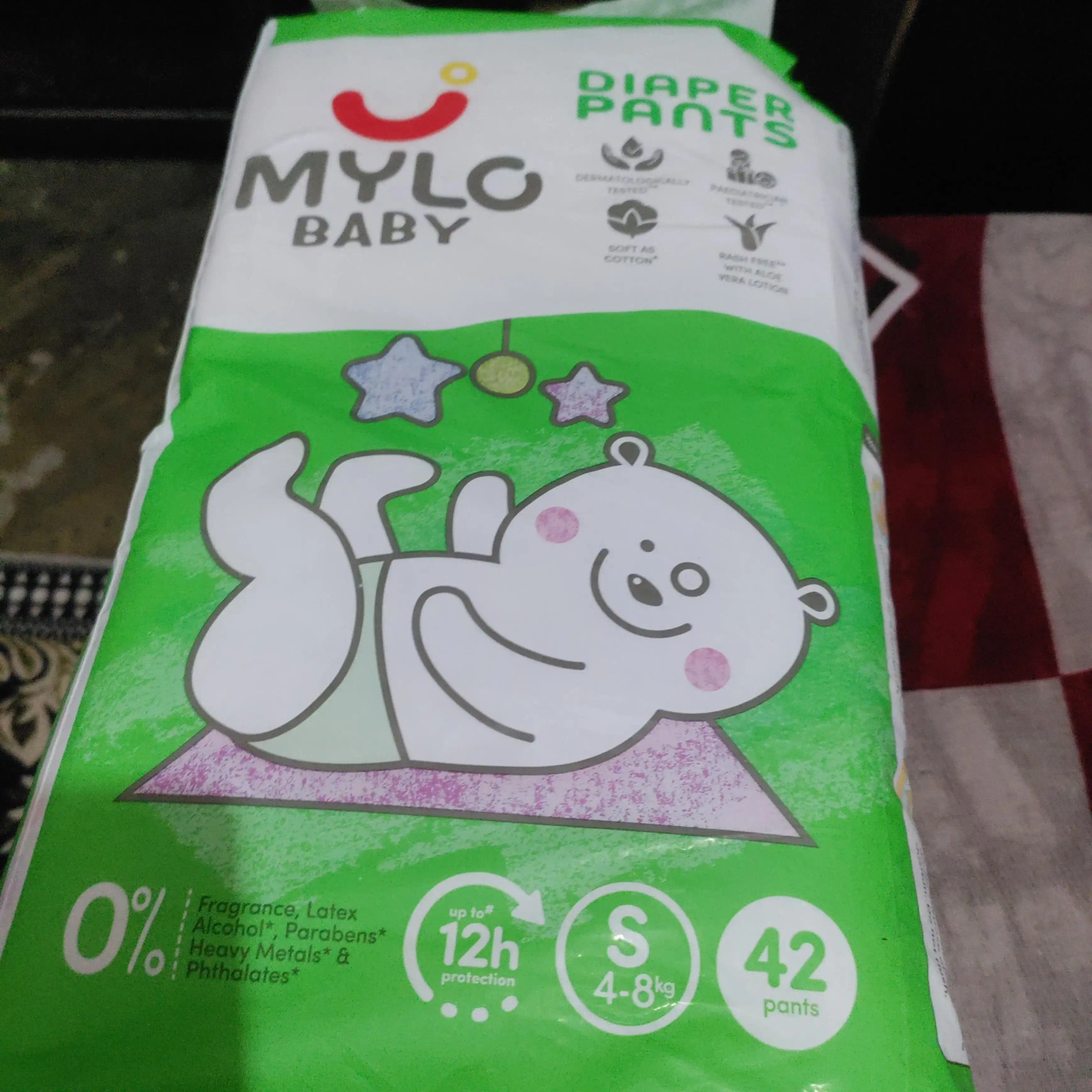 Mylo Baby New Born Diaper Pants | Up to 5Kgs | with Wetness Indicator | 92 Count