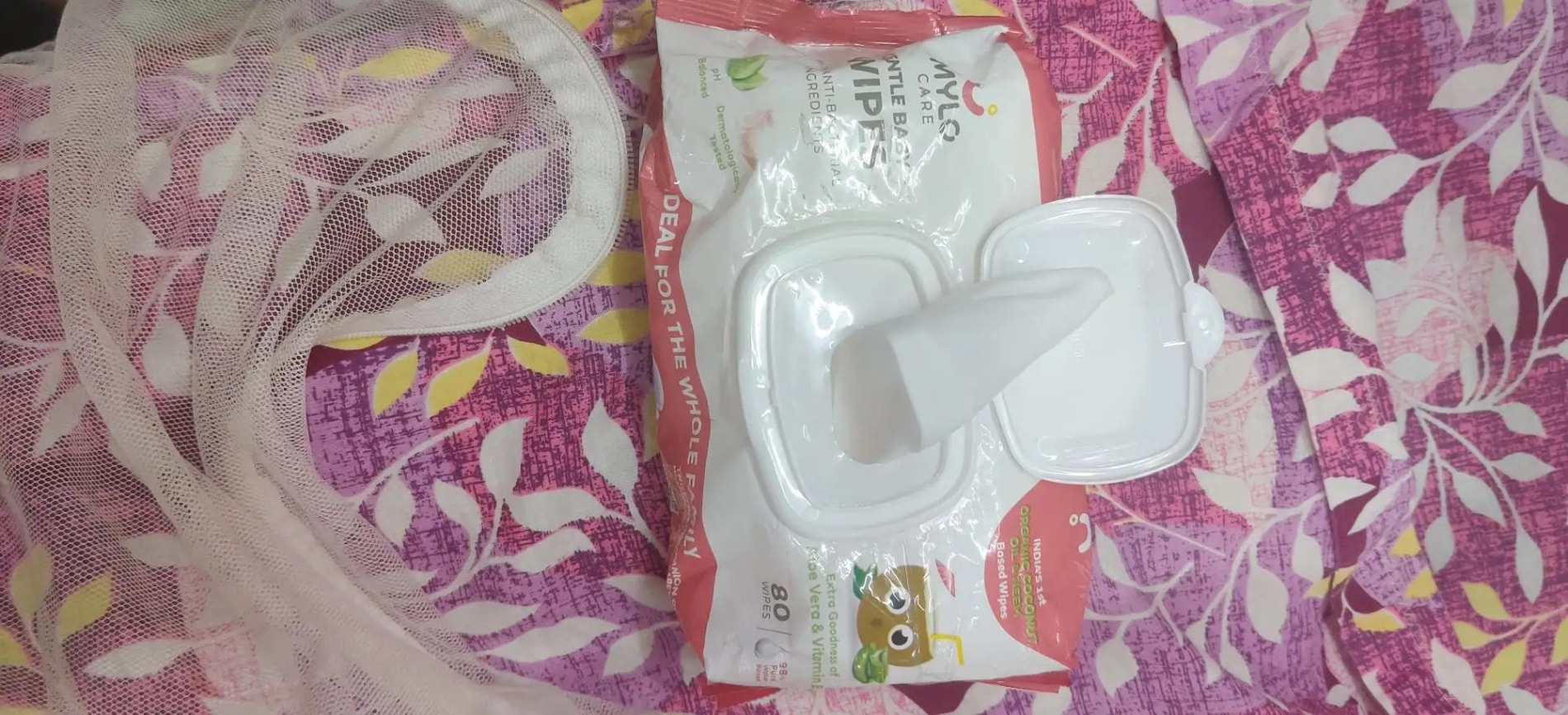 Gentle Baby Wipes With Lid - Organic Coconut Oil, Neem, Aloe Vera and Vitamin E | 98% Pure Water | Dermatologically Tested (Pack of 6) - 72 Wipes Per Pack