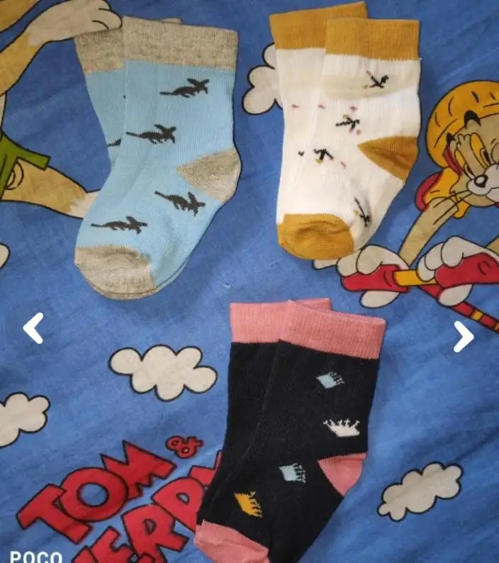 Baby Socks 6-12 Months | Elasticated & Antibacterial | Breathable, Shrinkable, Sweat & Wear Resistant | Unisex Dino | Pack of 3