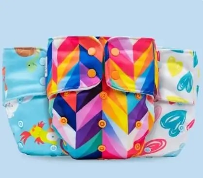 Adjustable Washable & Reusable Cloth Diaper With Absorbent Insert Pad (3M-3Y) | Oeko-Tex Certified - Rainbow, Floral Spring & Heart Doodles