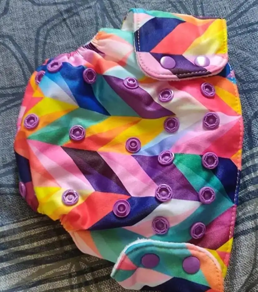 Adjustable Washable & Reusable Cloth Diaper With Absorbent Insert Pad (3M-3Y) | Oeko-Tex Certified - Rainbow, Floral Spring & Heart Doodles
