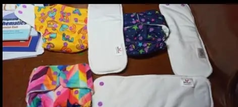 Adjustable Washable & Reusable Cloth Diaper With Absorbent Insert Pad (3M-3Y) | Oeko-Tex Certified - Rainbow, Floral Spring & Heart Doodles