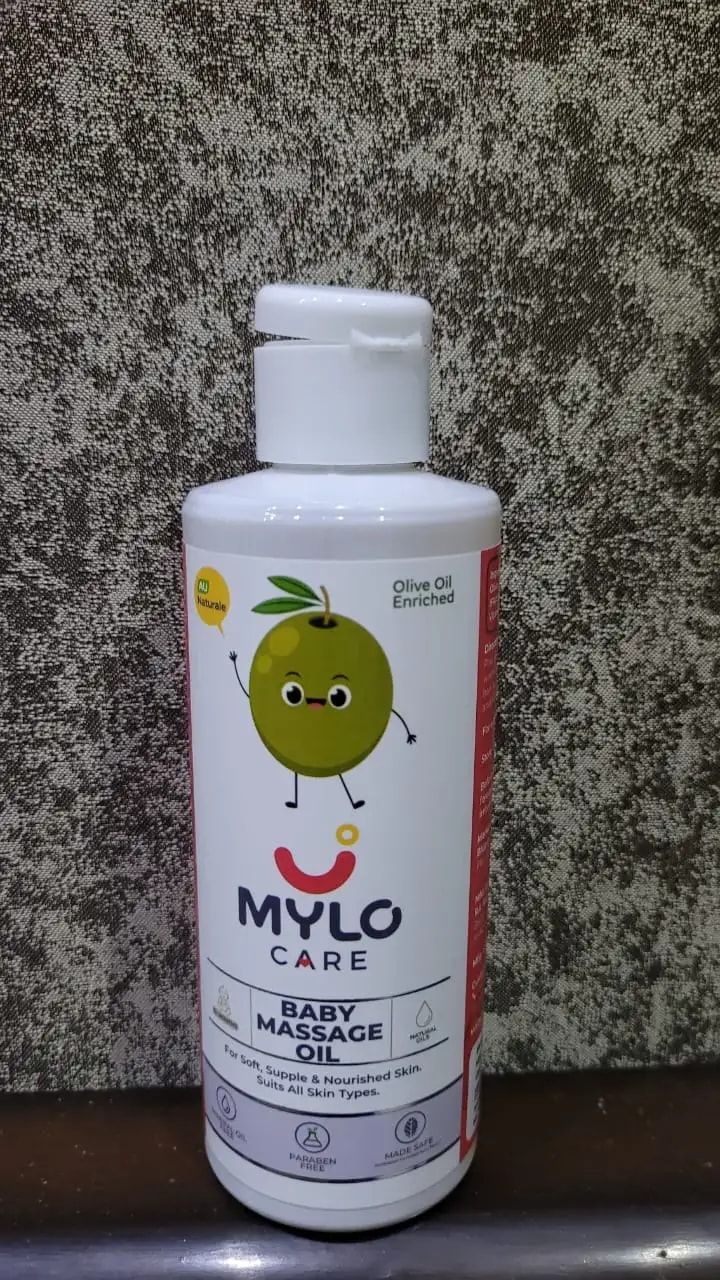 Mylo Herb Enriched Baby Massage Oil - 100 ml | For Winters Dermatologically Tested | Made Safe Certified | Nourishes Skin | Strengthens Immunity | Ayurvedic Preparation