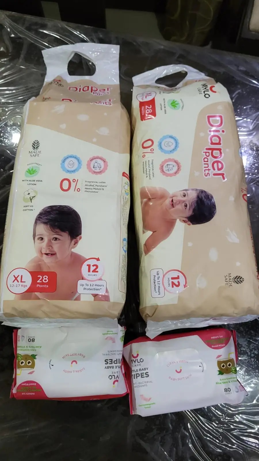 Monthly Diapering Super Saver Combo - Baby Diaper Pants Small (S) - (84 count) + Baby Wipes (Pack of 2)