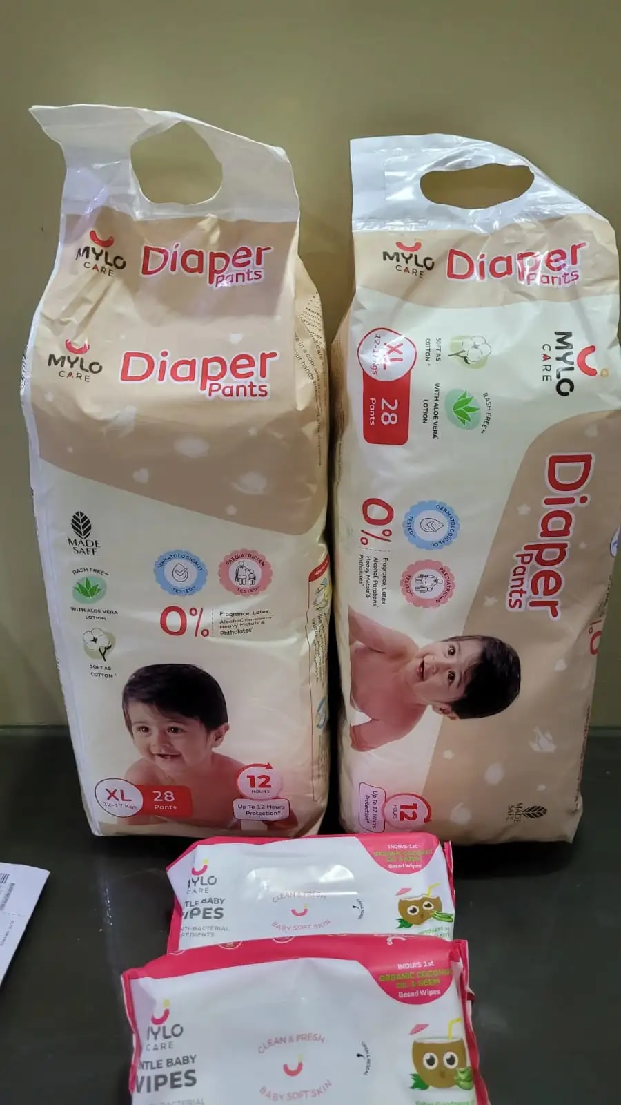 Monthly Diapering Super Saver Combo - Baby Diaper Pants Small (S) - (84 count) + Baby Wipes (Pack of 2)