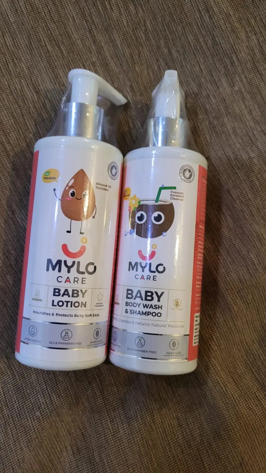 Baby Bath Essentials - Baby Body Wash & Shampoo (200 ml) and Mylo Care Baby Lotion (200 ml) | Tear Free Formulation | 24 Hours Moisturization