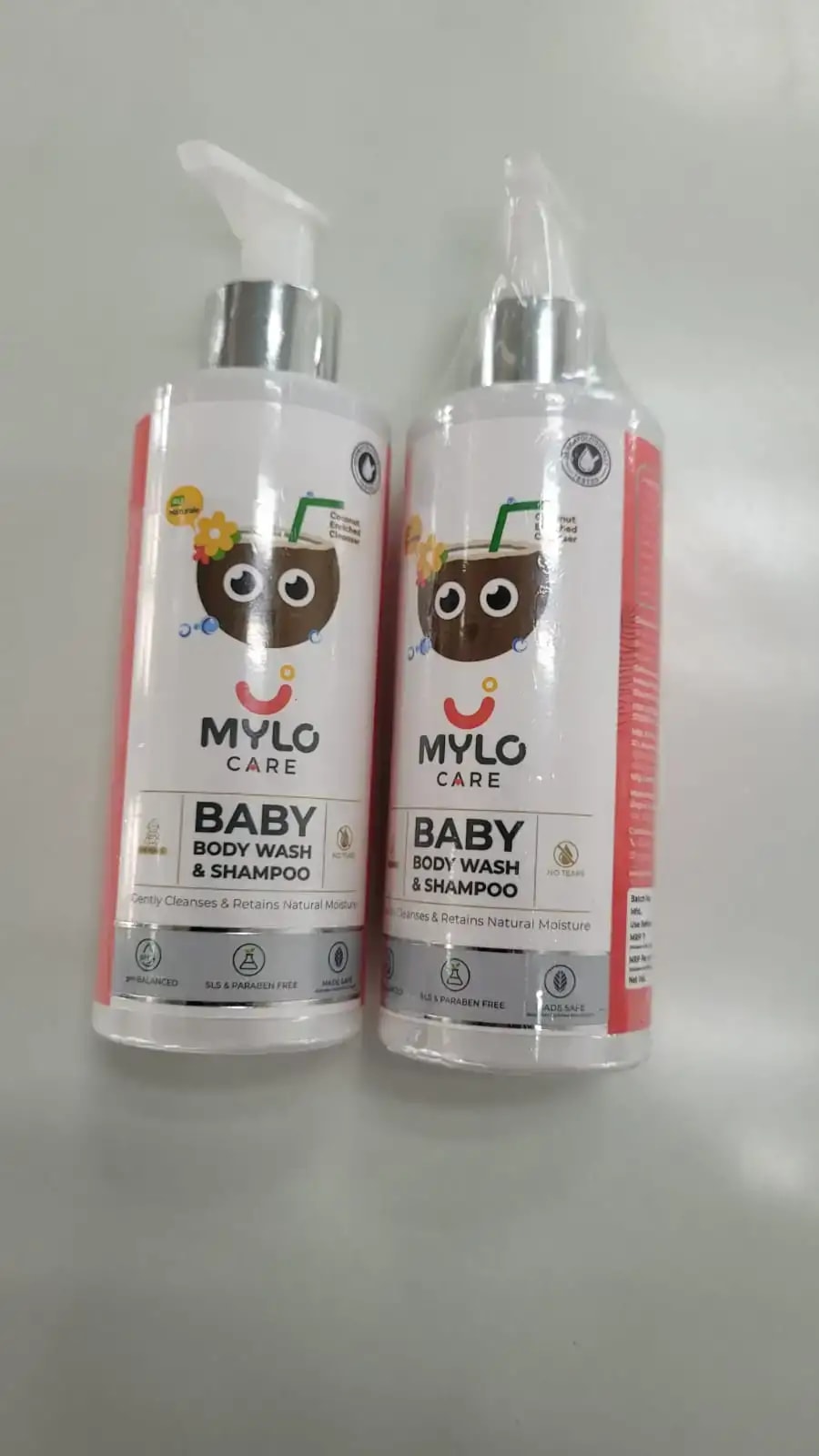 Baby Shampoo and Body Wash | Gentle Cleansing Head-to-Toe | Tear Free Formulation | Retains Natural Moisture | Dermatologically Tested | Made Safe Certified- 200 ml - Pack of 2