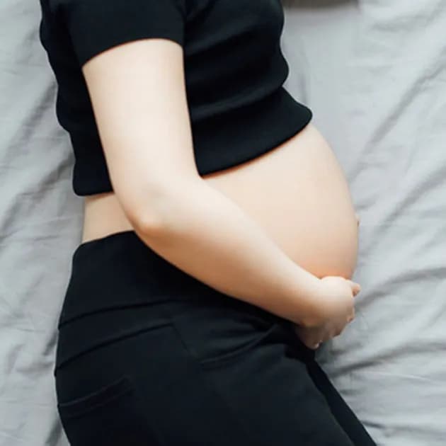 Lower abdominal pain (ligament stretching)