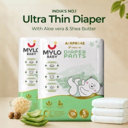 Mylo Airprime™ Premium Diaper Pants with Wetness Indicator - S(5-9 Kgs) - 52 Count