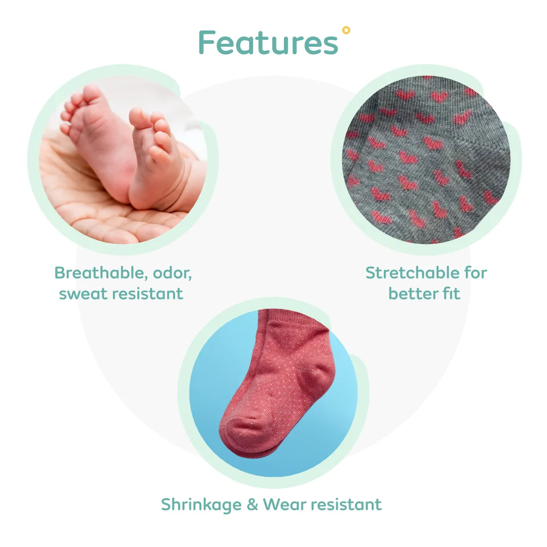 Baby Socks 6-12 Months | Elasticated & Antibacterial | Breathable, Shrinkable, Sweat & Wear Resistant | Cute Girls Picot | Pack of 3