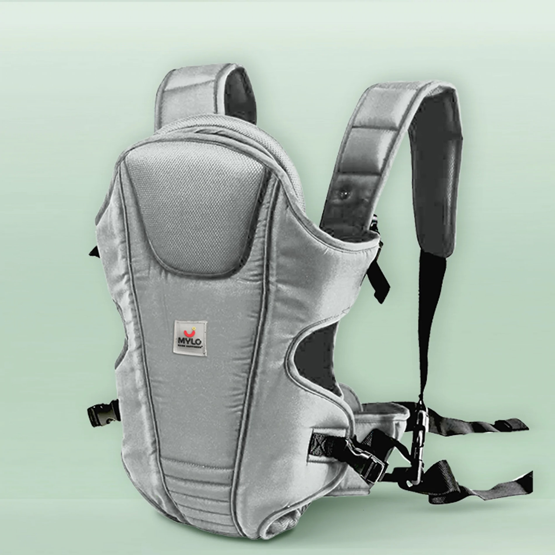 Baby Carrier Bag for 6 to 15 Months | 3 Carrying Positions | Adjustable & Durable Shoulder Straps | Soft Cushioning Near Headrest | Grey