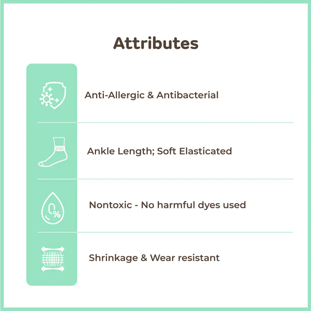 Baby Socks 0-6 Months | Elasticated & Antibacterial | Breathable, Shrinkable, Sweat & Wear Resistant | Unisex Slice of Orange | Pack of 3