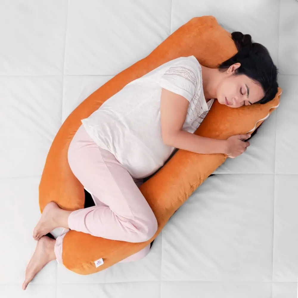 Premium Pregnancy & Maternity Support Pillow - camel brown