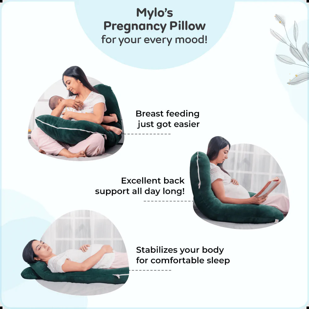 Premium Pregnancy & Maternity Support Pillow - Dark Green