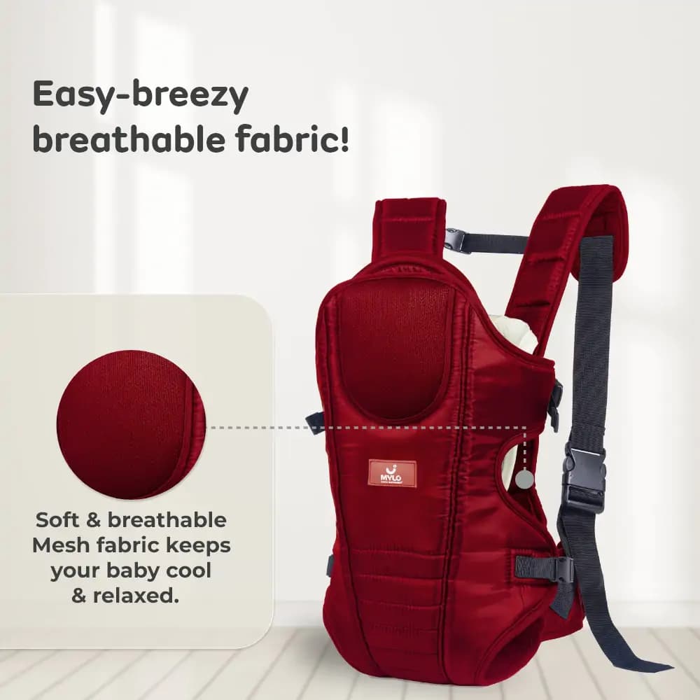Premium 3 in 1 Comfortable & Adjustable Baby Carrier (6 - 15 Months)- Red