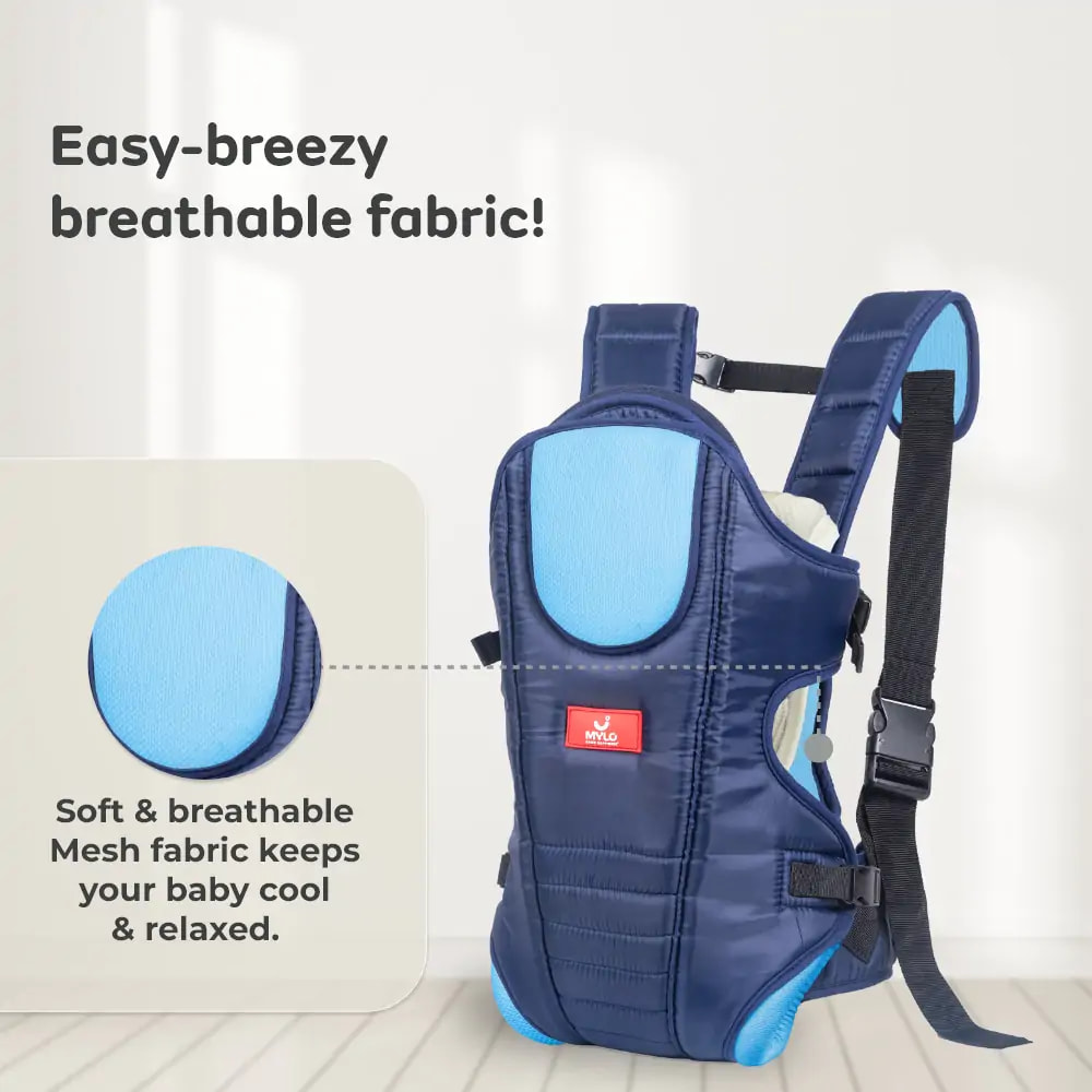 Premium 3 in 1 Comfortable & Adjustable Baby Carrier (6 - 15 Months) -Royal Blue and Sky Blue