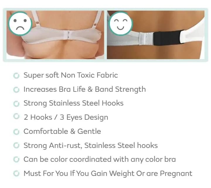 Bra Extenders with Extra Elastic Hooks | Makes Bra Comfortable | Increases Bra Band Strength - Skin - Pack of 3  WHAT IS IT?